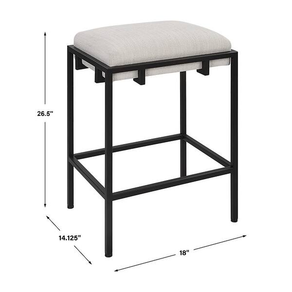 Upholstered Iron Counter Stool - 26.5" - Black and White