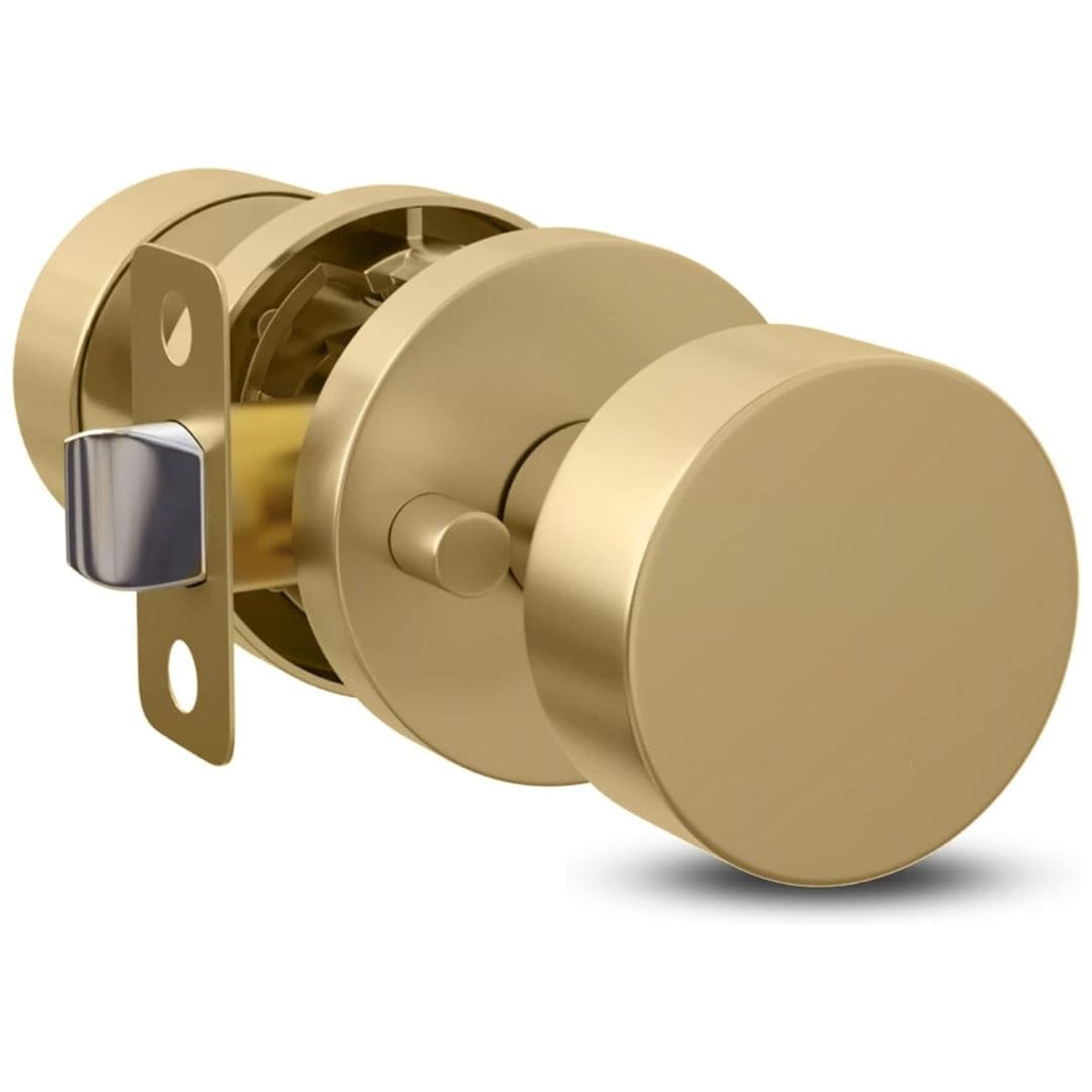 Mega Handles BUENA Privacy Door Knob | Keyless Lock | Reversible for Bedroom, Bathroom, Hallway, Closet | Stainless Steel