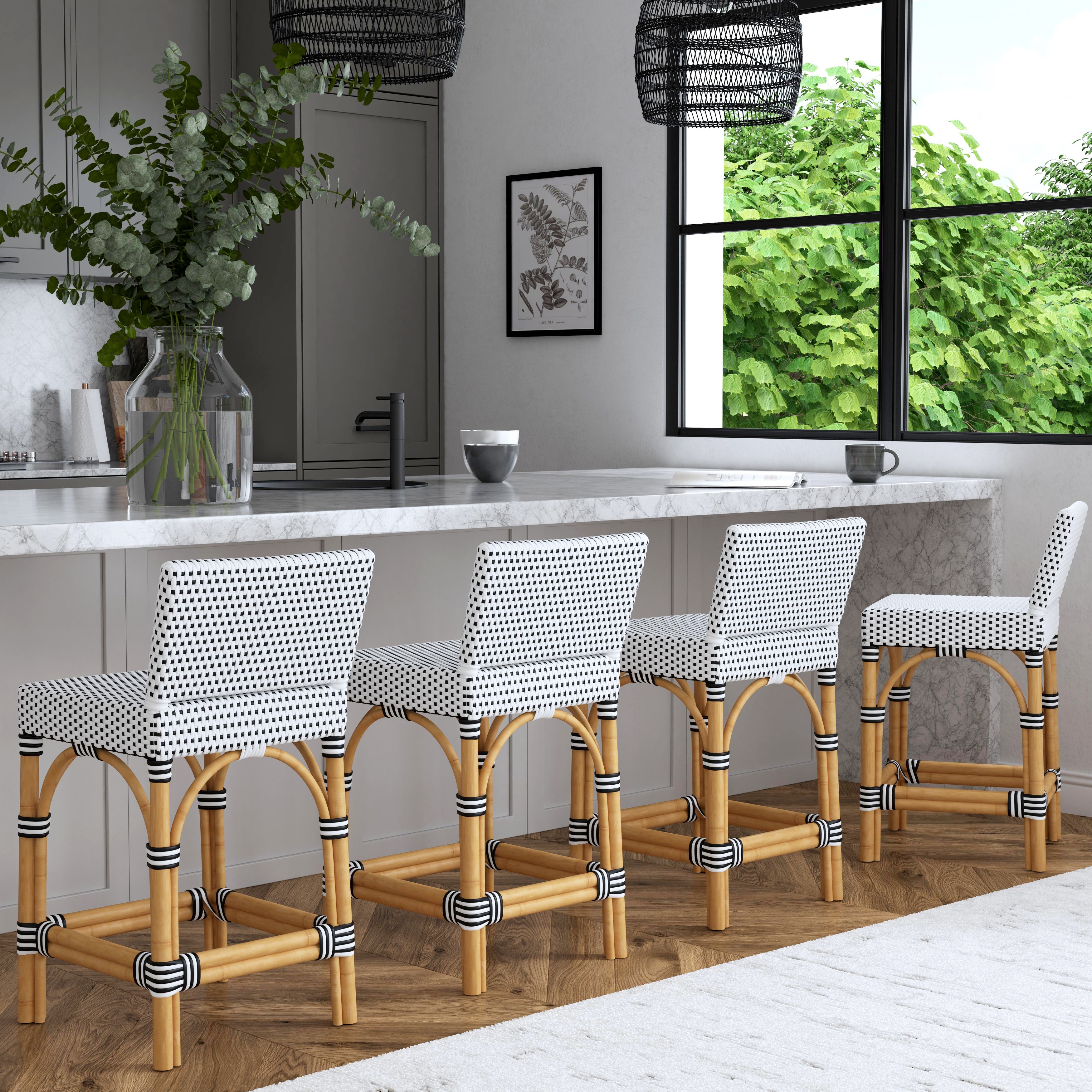 Rattan low back counter stool discount