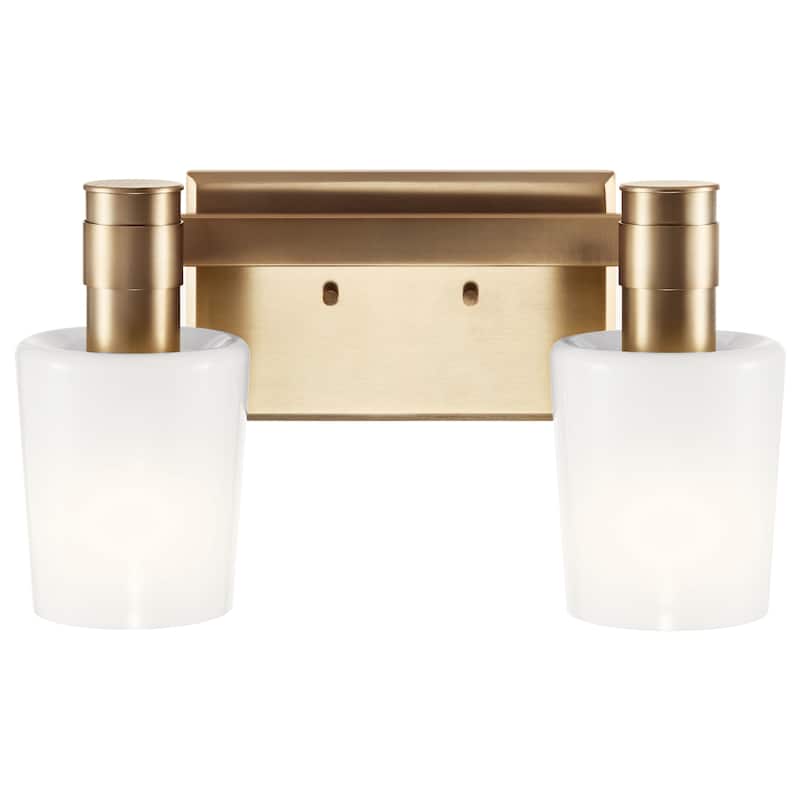 Adani 14.5 in. 2-Light Bathroom Vanity Light with Opal Glass
