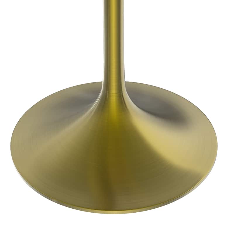 LeisureMod Verve 48" Round Dining Table with MDF Wood TableTop and Brushed Gold Base for Kitchen & Dining Room