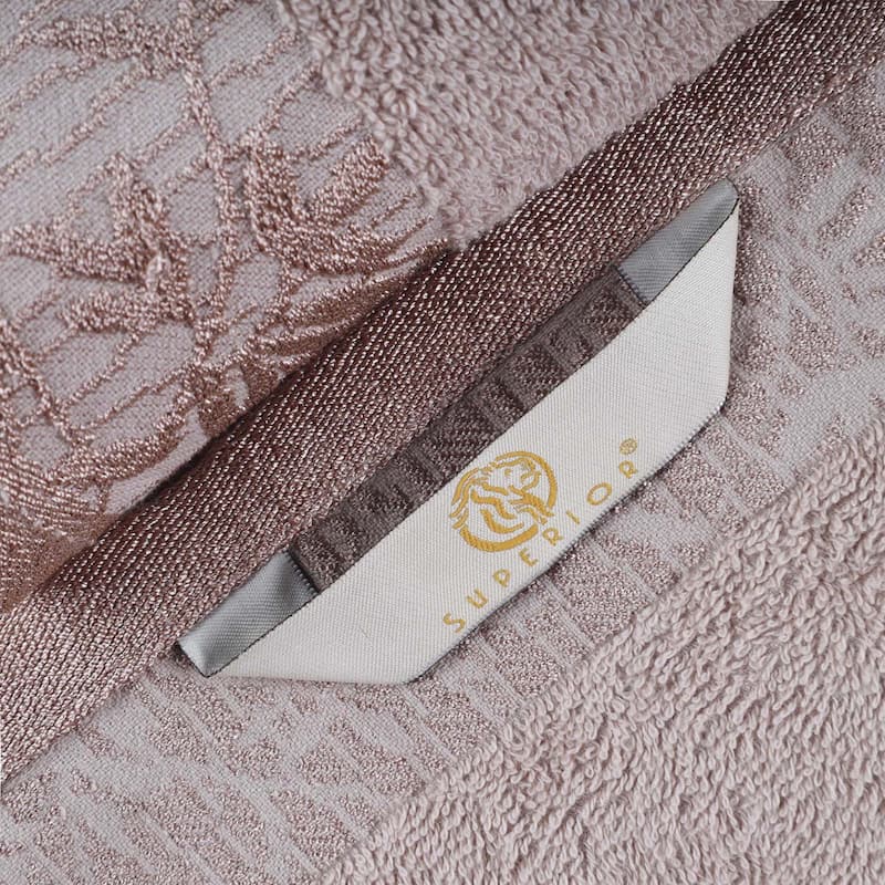 Superior Wisteria Cotton Floral Jacquard 3 Piece Bathroom Towel Set