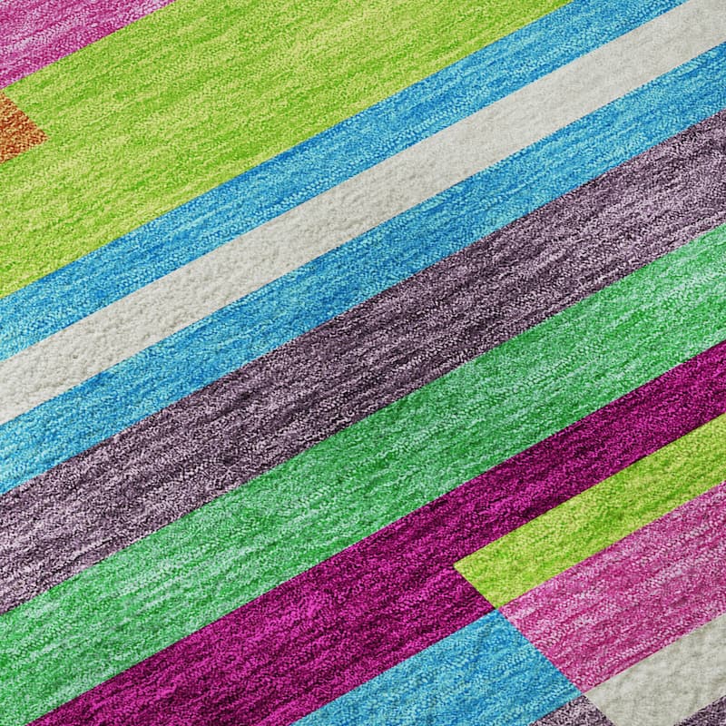 Premium Washable Super Soft Mosaic Stripe Mayfield Rug