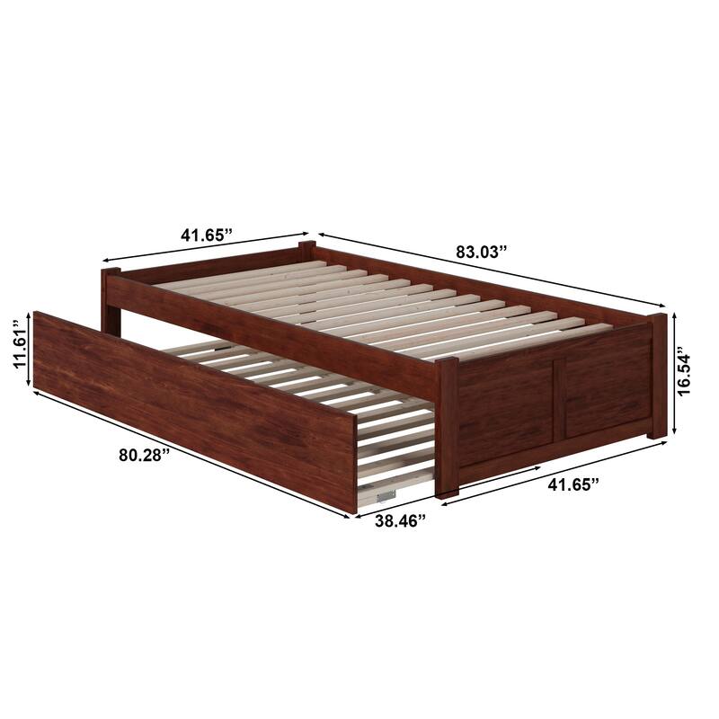 Concord Bed with Footboard and Twin Extra Long Trundle
