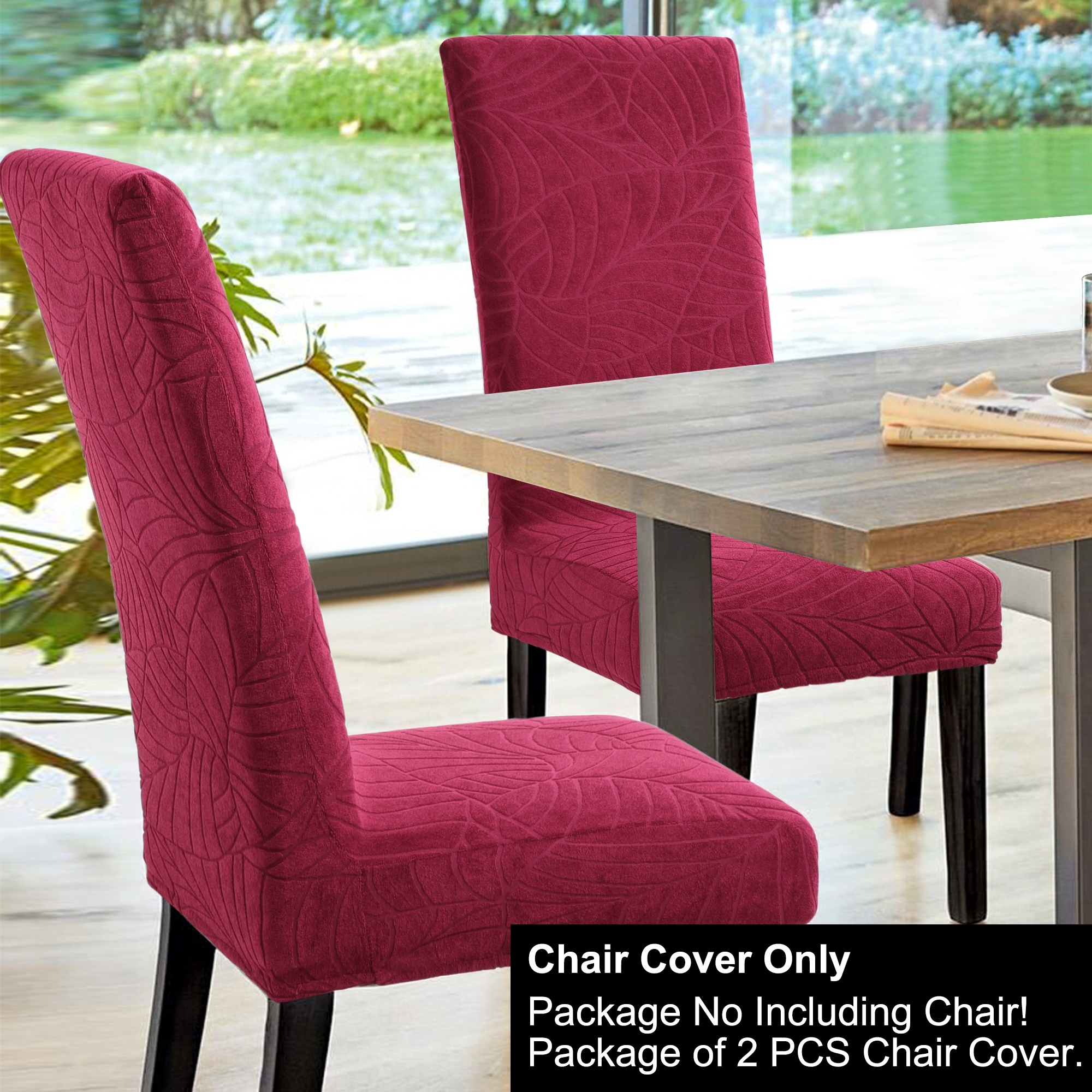 Jacquard Stretch Spandex Removable Dining Room Chair Covers