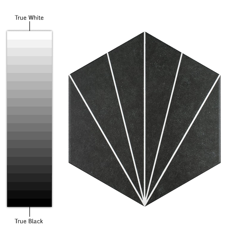Merola Tile Aster Hex Nero 8-5/8" x 9-7/8" Porcelain Floor and Wall Tile