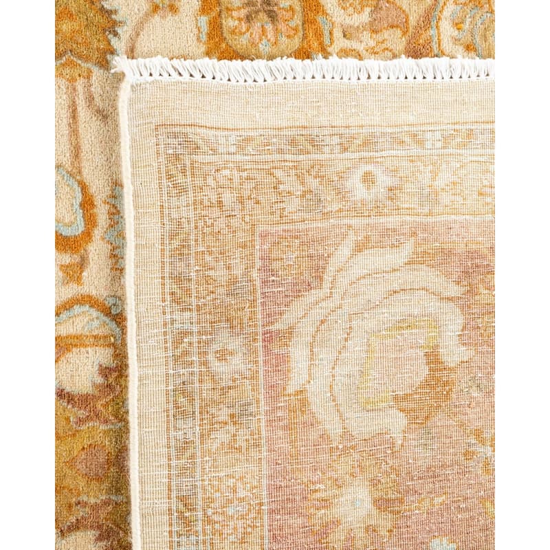 Overton Hand Knotted Wool Vintage Inspired Traditional Mogul Ivory Area Rug - 6' 1" x 9' 1"