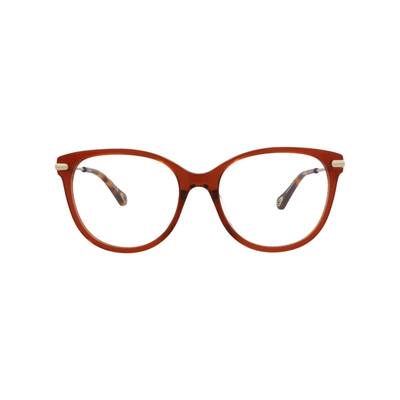 Chloé Cat Eye-Frame Bio Acetate Optical Frames, Transparent Lens, Shiny Transparent Rust Frame
