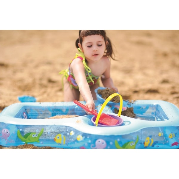 35" Inflatable Sand and Sea Three Compartment Children's Play Pool