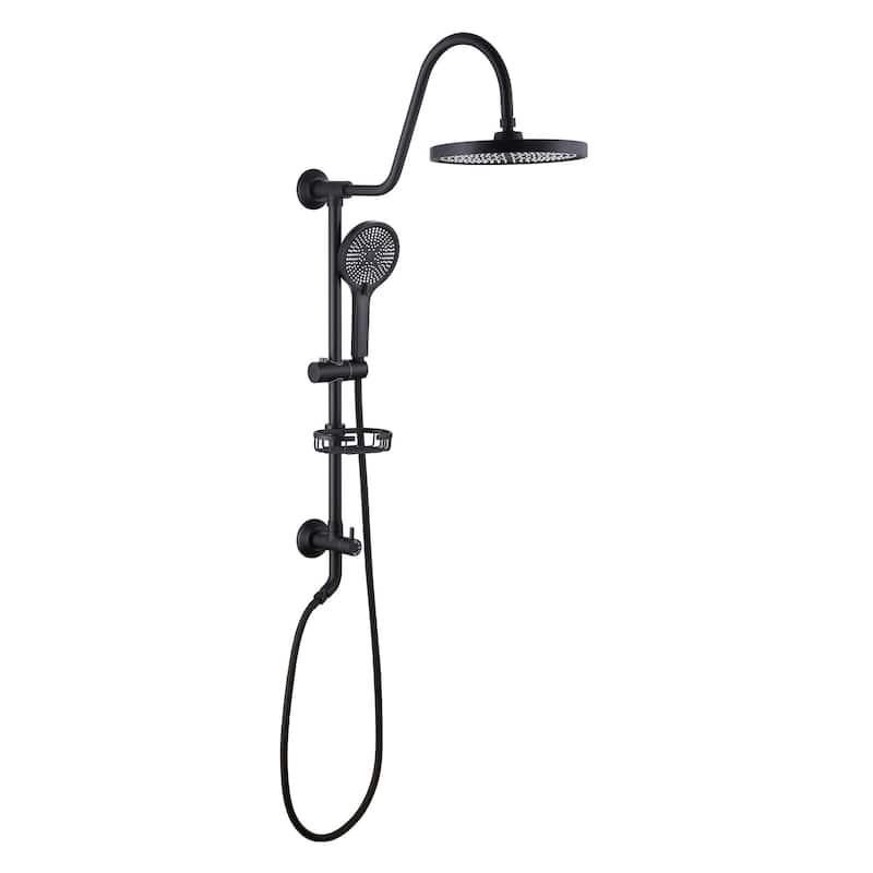 Matte Black Showerhead Rain Shower System with Valve