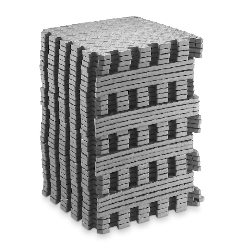 36 Gym Exercise Flooring Mats 12in Foam Workout Floor Tiles Gray - Medium