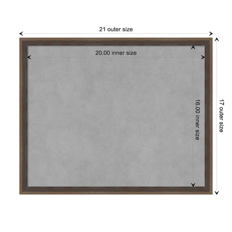 Amanti Art Hardwood Wedge Mocha Framed Magnetic Board - Board Size 20x16