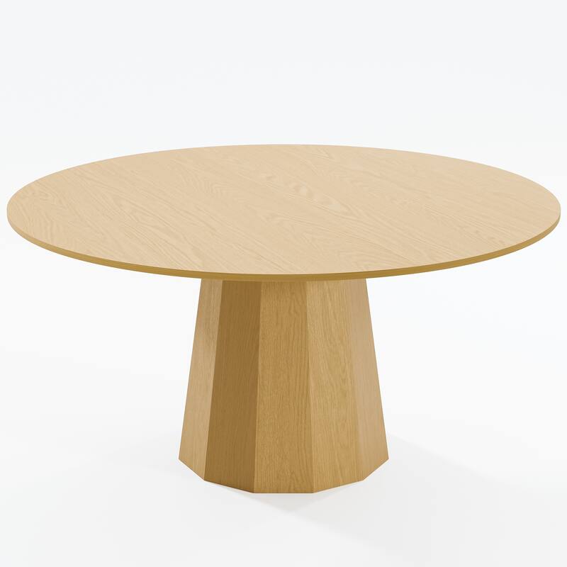 Solid Wood Round Dining Table Kitchen Table with Tabletop and Tapered Base for Living/Dining Room Coffee Office
