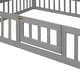 preview thumbnail 15 of 42, Twin/Full Wood House Bed with Fence & Roof - Enclosed Play Area for Kids