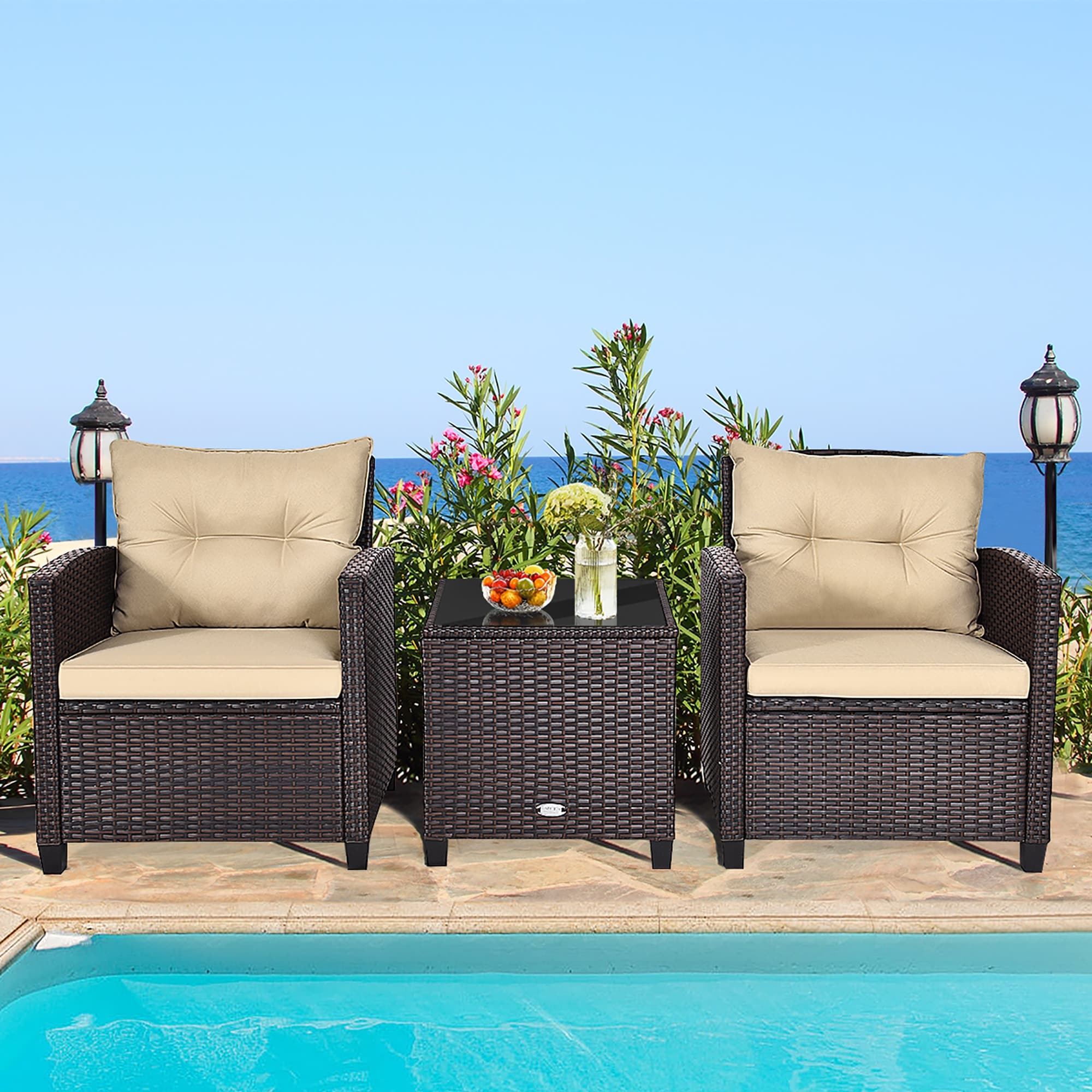 Griswold 3 piece conversation shop set with cushions