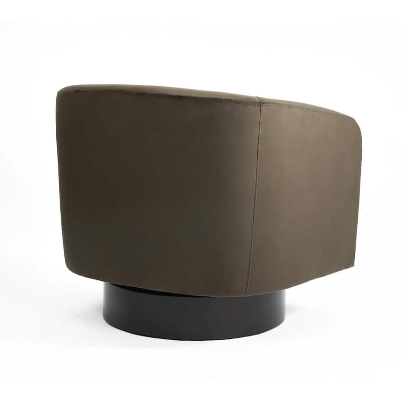 UIXE Set of 2 Swivel Barrel Accent Chair Velvet Armchair For Living Room