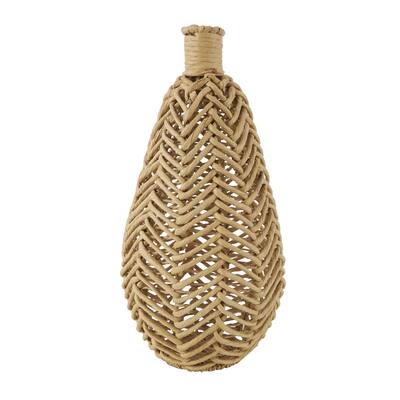 Jute Rope Handmade Woven Decorative Vase with Chevron Pattern - Brown - Roche River Decor