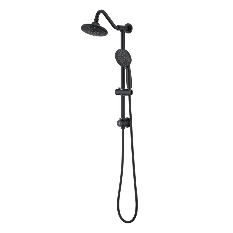 YASINU 6 Inch Rain Showerhead With 6 Sprayer Handheld Rain Shower System - Matte Black not include valve
