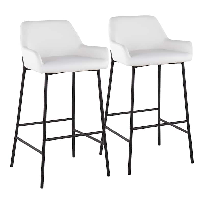 Carbon Loft Galotti Black Fixed-Height Upholstered Bar Stool - Set of 2