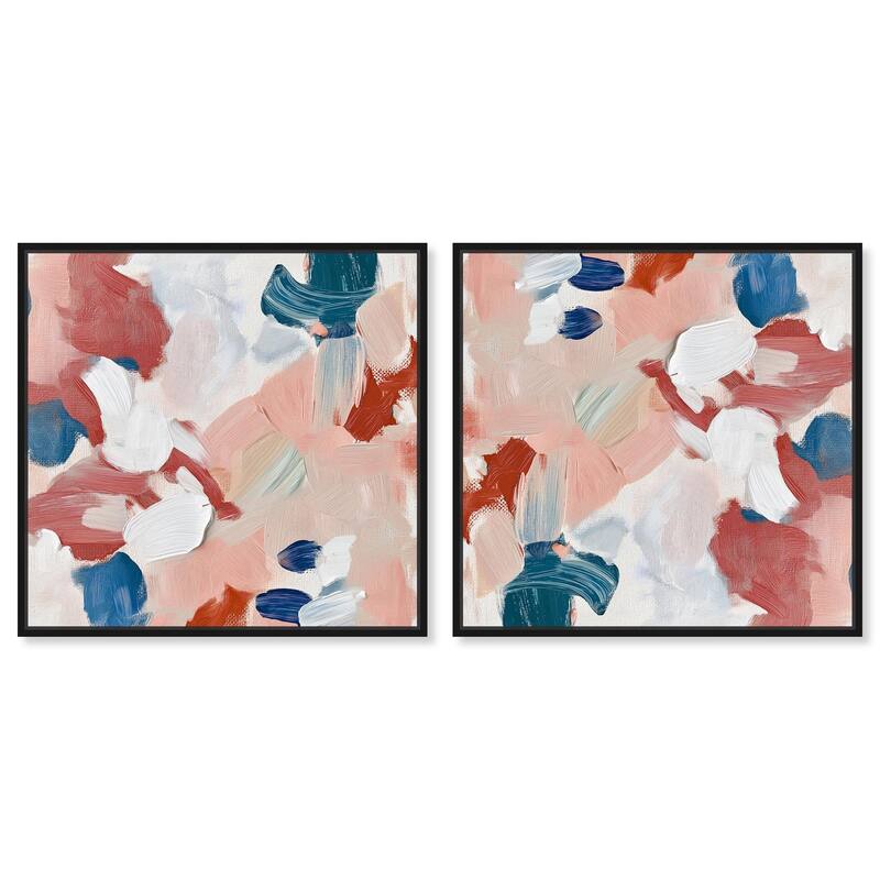 Brush Collection Blush Canvas by Art Remedy - 16" x 16" - Black