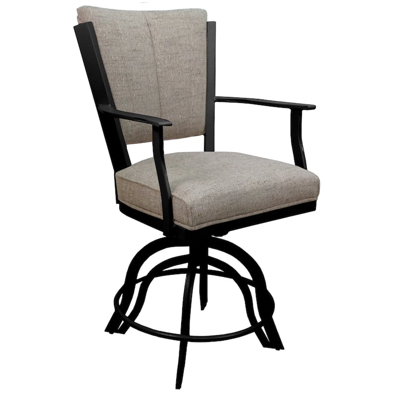 Montana Cream Swivel Tilt Metal 30" or Counter 26" Bar Stool - Black - Bar Height
