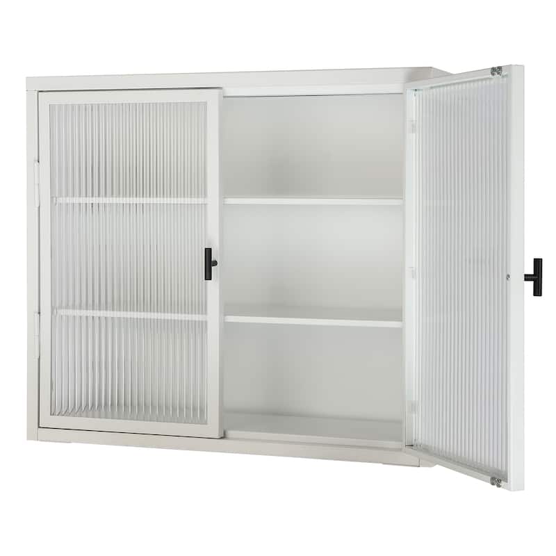 Double Glass Door Wall With Detachable Shelves Bed Bath