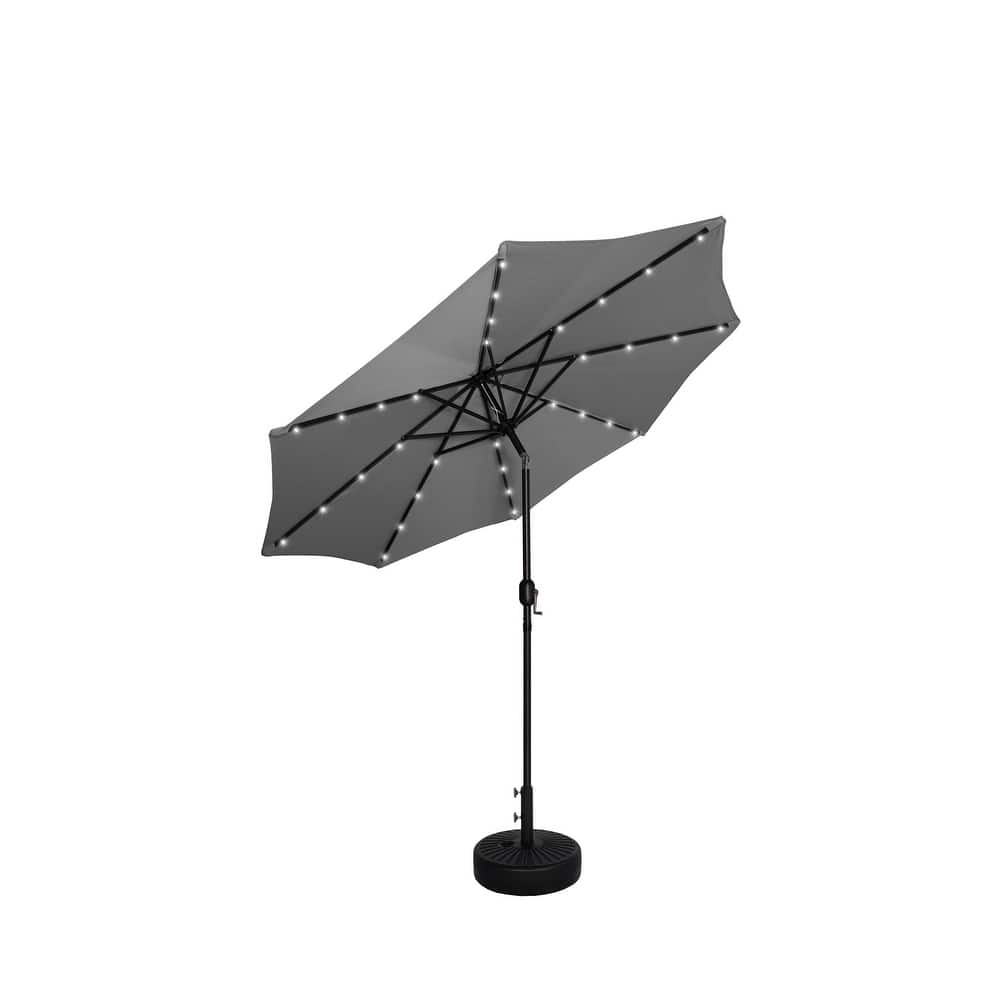 9 Ft. Solar Lighted Patio Umbrella with Base Included