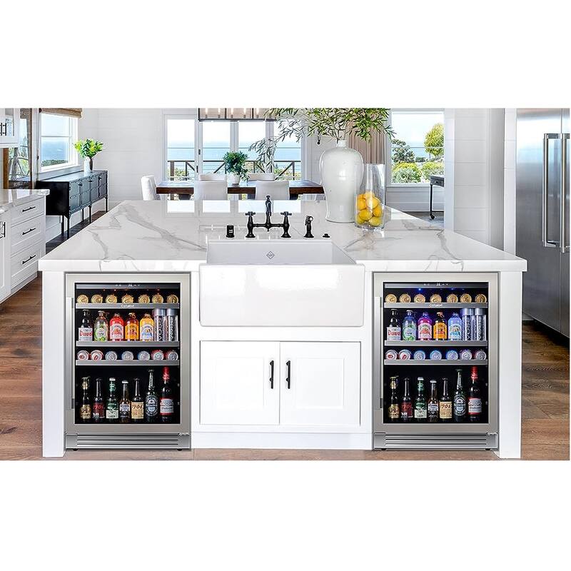 TWO Beverage Cooler 280 Can Beverage Center Refrigerators (Set of 2x24inch) - 48 inch