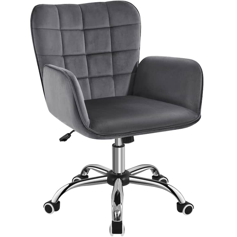 Yaheetech Faux Leather Desk Chair with Padded Armrests Modern Office Chair