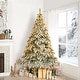 7.5ft Snow Flocked Christmas Tree, Holiday Decoration, 400 Lights - Bed ...
