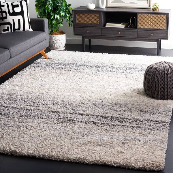 SAFAVIEH Fontana Shag Shendvera Modern Abstract 2-inch Thick Rug - Bed ...