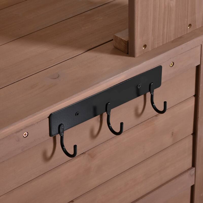 45" Farmhouse Patio Potting Bench Garden Workstation with 6 Drawers & Cabinet