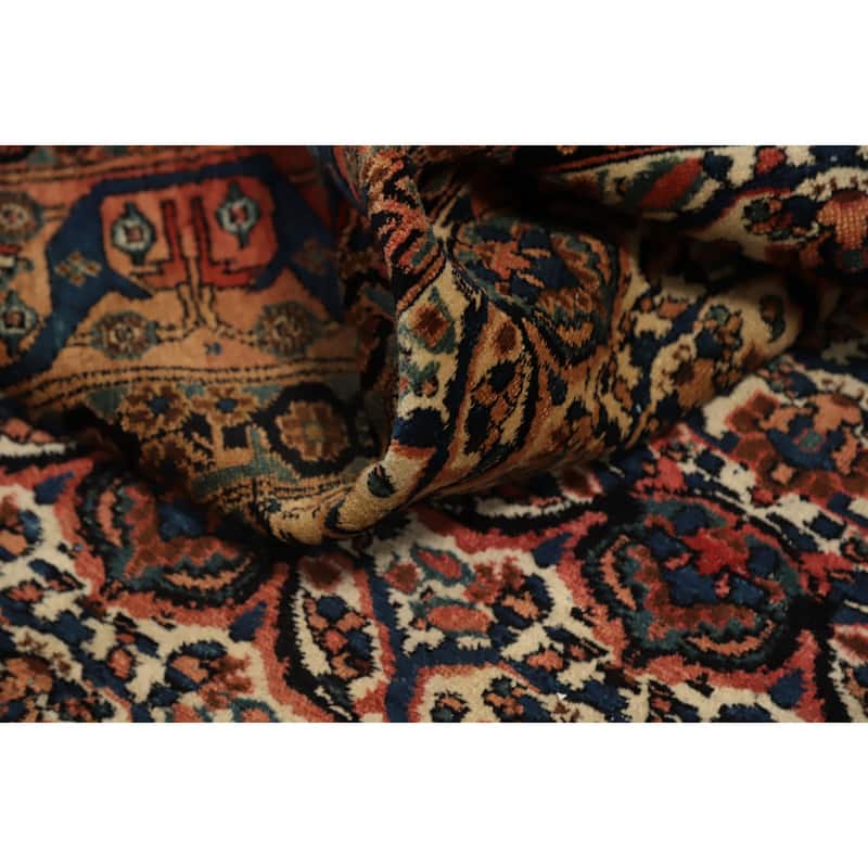 Hand Knotted Oriental 100% Wool Carpet Traditional Floral Beige & Ivories Bidjar Area Rug - 6' 11'' X 5' 0''