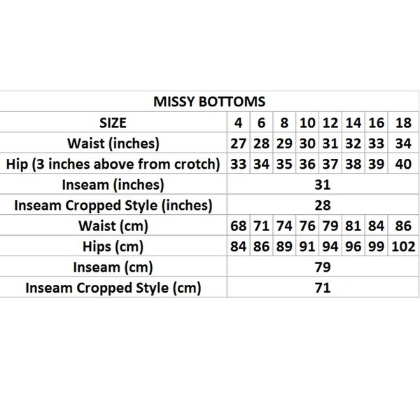 size 6 jeans in inches womens