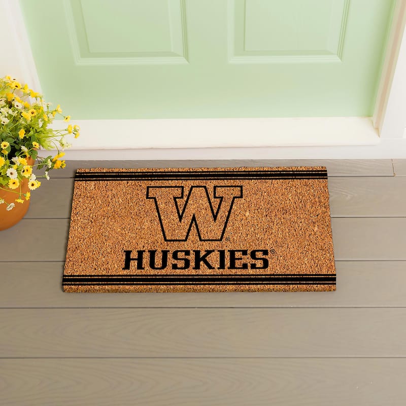 University of Washington Monochrome Indoor/Outdoor Coir Door Mat - 28" x 16"