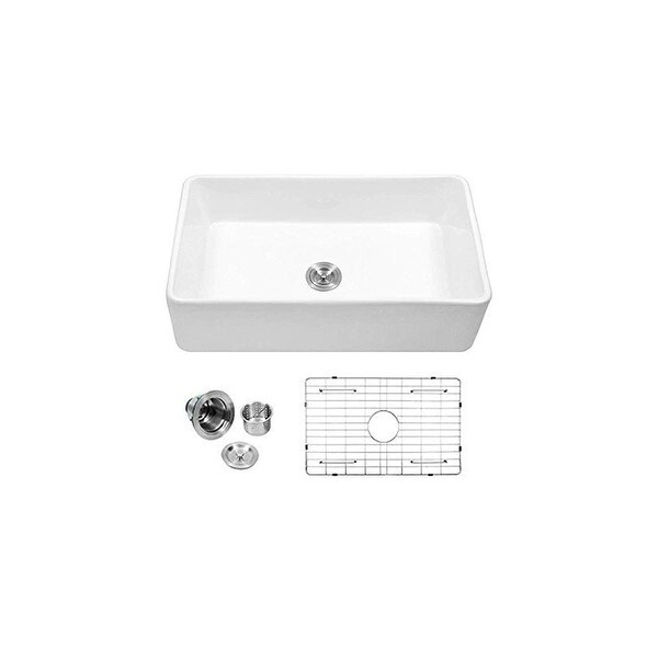 Lordear 33 Inch Fireclay Farmhouse Kitchen Sink Single Bowl Sink. Opens flyout.