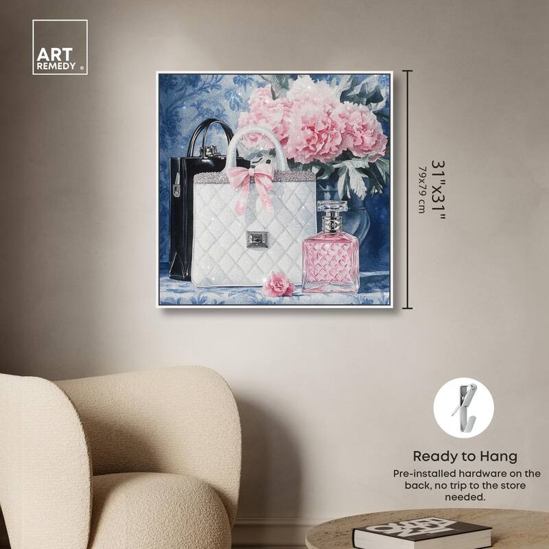 Pink Porcelain Purse and Perfume Canvas by Art Remedy