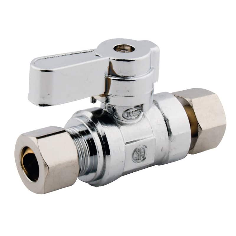 Kingston Brass Comp Straight Stop Valve - Polished Chrome