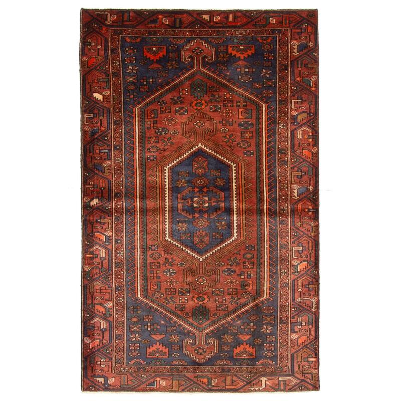 ECARPETGALLERY Hand-knotted Andelz Dark Red Wool Rug - 4'2 x 6'9
