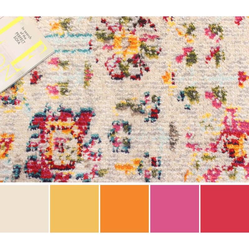 ECARPETGALLERY Machine Made Jasmine Ivory Area Rug