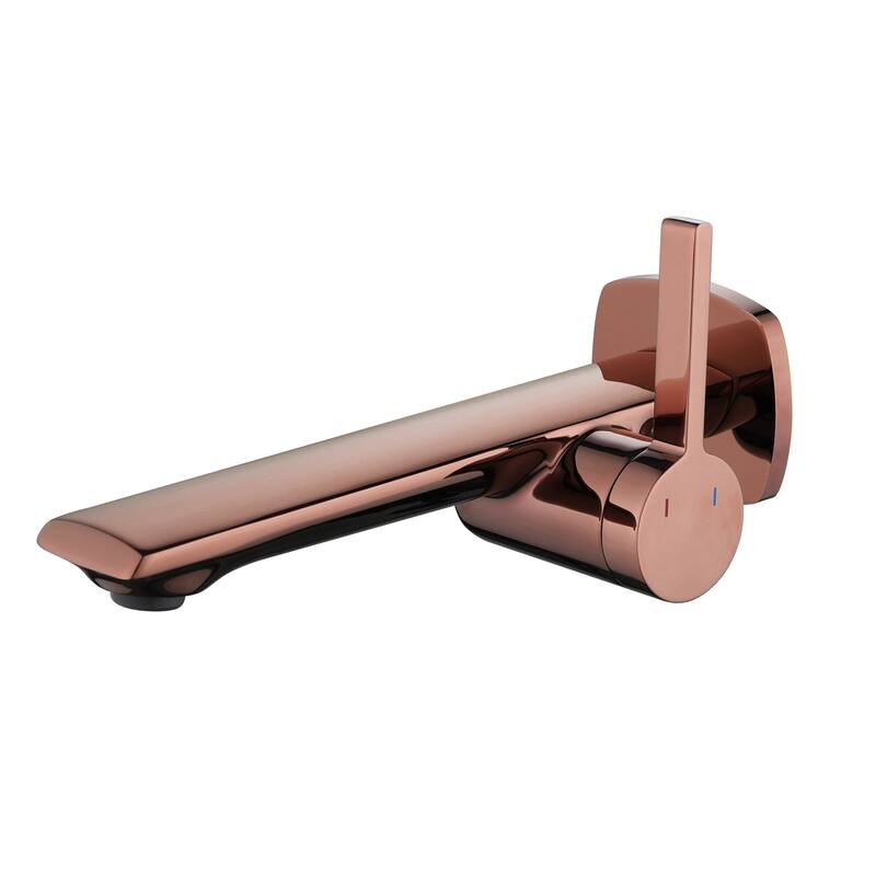 Modland Wall Mount Single Hole Bathroom Faucet, NSF/CUPC Certified & Salt Spray 8 (Matte Black/Rose Gold)