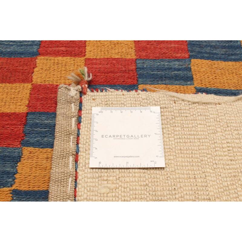 ECARPETGALLERY Flat-Weave Kashkuli Red Wool Tapestry Kilim - 6'4 x 6'7