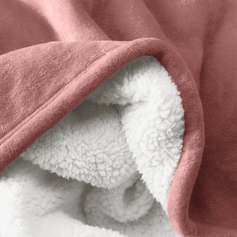 Bare Home Sherpa Fleece Blanket - Reversible Plush Bed Blanket