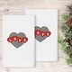 preview thumbnail 1 of 4, Authentic Hotel and Spa Love Hearts Embroidered Luxury 100% Turkish Cotton Hand Towels (Set of 2)
