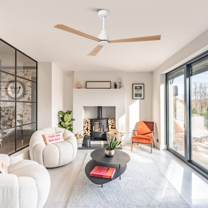 52" Matte Black Industrial Reversible DC Motor Ceiling Fan - 52" L x 52" W x 11.6" H