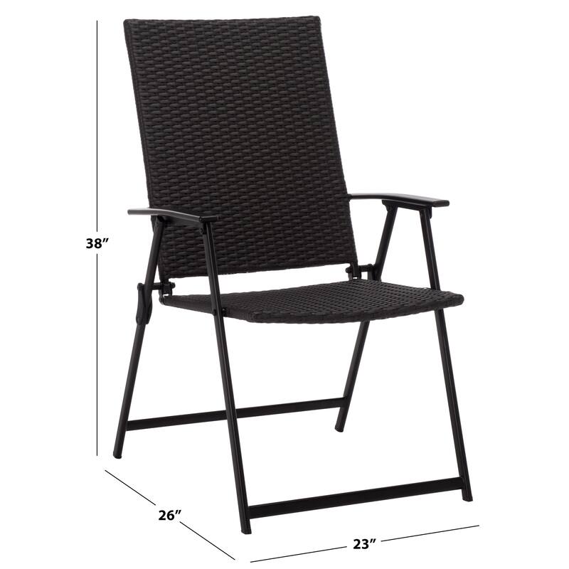 SAFAVIEH Outdoor Living Simon Folding Chair (Set of 2) - 23"W x 26"D x 38"H
