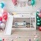 preview thumbnail 2 of 18, Full over Full Bunk Bed with Slide and Ladder For Bedroom