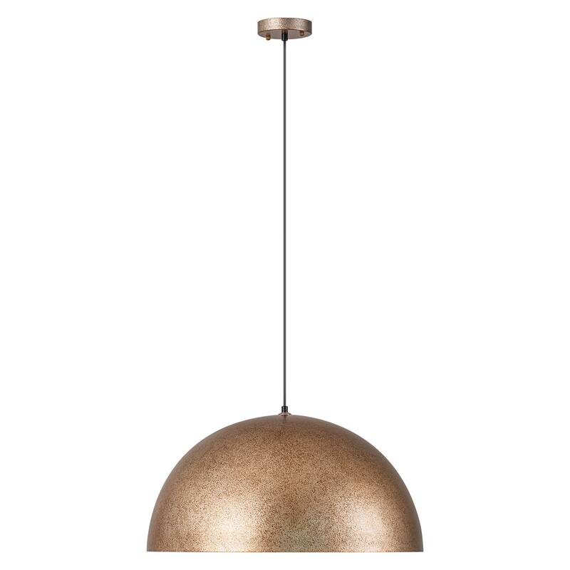 1-Light Modern Industrial Distressed Gold Leaf Bowl Dome Oversized Pendant Light for Kitchen Island