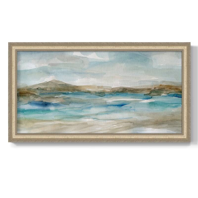 Peaceful Beach II Premium Framed Canvas- Ready to Hang - 22x42 - Pewter