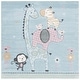 preview thumbnail 31 of 54, SAFAVIEH Carousel Kids Brandusa Animal Rug 6'7" Square - Blue - Square